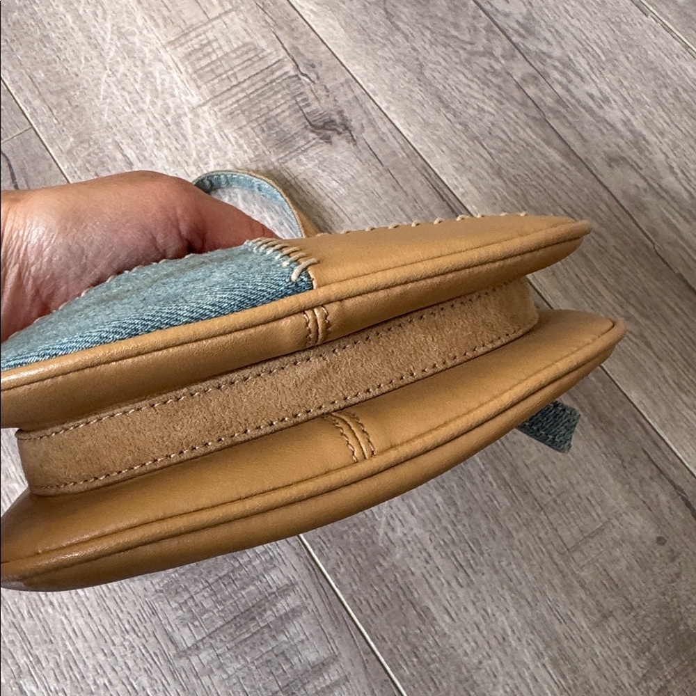 Kenneth Cole Reaction Patchwork Denim Leather Y2k… - image 6